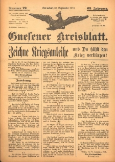 Gnesener Kreisblatt 1916.09.30 Jg.65 Nr79