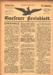 Gnesener Kreisblatt 1916.10.07 Jg.65 Nr81