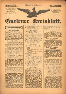Gnesener Kreisblatt 1916.10.11 Jg.65 Nr82