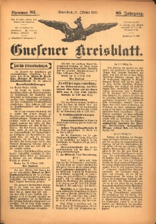 Gnesener Kreisblatt 1916.10.21 Jg.65 Nr85