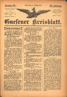 Gnesener Kreisblatt 1916.10.21 Jg.65 Nr85