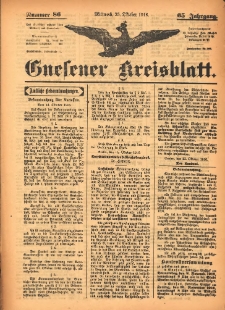 Gnesener Kreisblatt 1916.10.25 Jg.65 Nr86