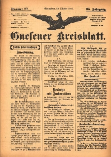 Gnesener Kreisblatt 1916.10.28 Jg.65 Nr87