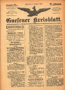 Gnesener Kreisblatt 1916.11.04 Jg.65 Nr89