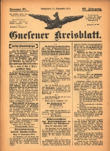 Gnesener Kreisblatt 1916.11.11 Jg.65 Nr91