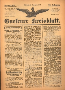 Gnesener Kreisblatt 1916.11.29 Jg.65 Nr96