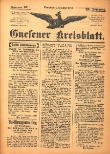 Gnesener Kreisblatt 1916.12.02 Jg.65 Nr97