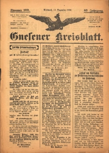 Gnesener Kreisblatt 1916.12.13 Jg.65 Nr100