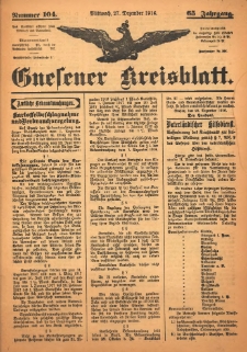 Gnesener Kreisblatt 1916.12.27 Jg.65 Nr104