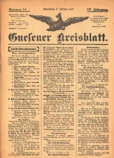 Gnesener Kreisblatt 1917.02.17 Jg.66 Nr14