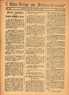 1. Extra-Beilage zum &bdquo;Gnesener Kreisblatt&rdquo; 1917.02.21 Nr15