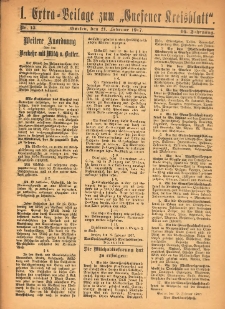 1. Extra-Beilage zum „Gnesener Kreisblatt” 1917.02.21 Nr15
