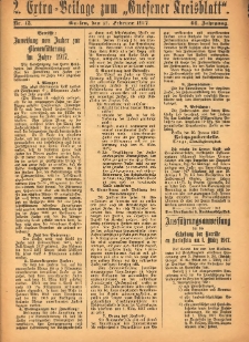 2. Extra-Beilage zum &bdquo;Gnesener Kreisblatt&rdquo; 1917.02.21 Nr15