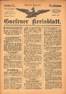 Gnesener Kreisblatt 1917.02.28 Jg.66 Nr17