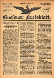 Gnesener Kreisblatt 1917. 03.07 Jg.66 Nr20