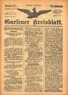 Gnesener Kreisblatt 1917.04.04 Jg.66 Nr27