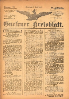 Gnesener Kreisblatt 1917.04.07 Jg.66 Nr28