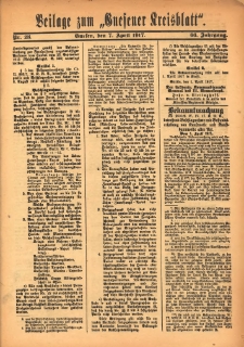 Beilage zum &bdquo;Gnesener Kreisblatt&rdquo; 1917.04.07 Nr28