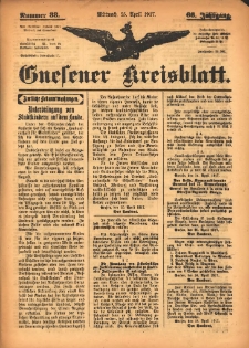 Gnesener Kreisblatt 1917.04.25 Jg.66 Nr33