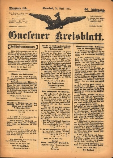Gnesener Kreisblatt 1917.04.28 Jg.66 Nr34