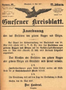 Gnesener Kreisblatt 1917.05.19 Jg.66 Nr40