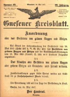 Gnesener Kreisblatt 1917.05.26 Jg.66 Nr42