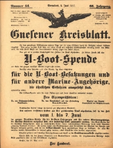 Gnesener Kreisblatt 1917.06.02 Jg.66 Nr44