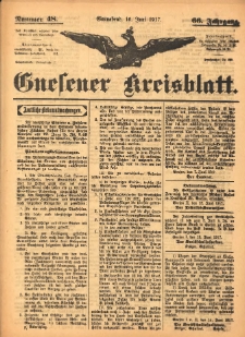 Gnesener Kreisblatt 1917.06.16 Jg.66 Nr48