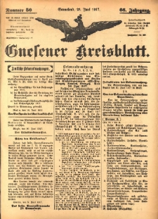 Gnesener Kreisblatt 1917.06.23 Jg.66 Nr50