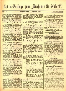 Extra-Beilage zum &bdquo;Gnesener Kreisblatt&rdquo; 1917.08.01 Nr61