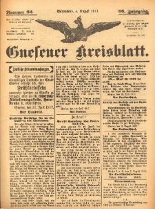Gnesener Kreisblatt 1917.08.04 Jg.66 Nr62