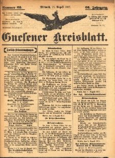 Gnesener Kreisblatt 1917.08.15 Jg.66 Nr65