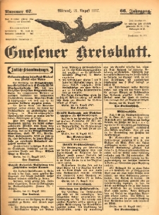 Gnesener Kreisblatt 1917.08.22 Jg.66 Nr67