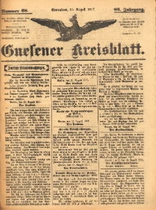 Gnesener Kreisblatt 1917.08.25 Jg.66 Nr68