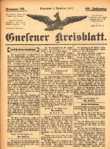 Gnesener Kreisblatt 1917.09.01 Jg.66 Nr70