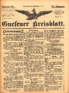 Gnesener Kreisblatt 1917.09.08 Jg.66 Nr72