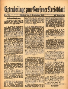 Extrabeilage zum Gnesener Kreisblatt 1917.09.08 Nr72