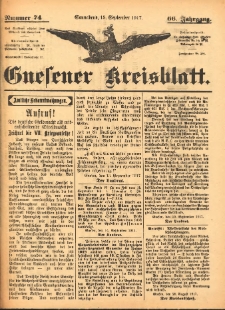 Gnesener Kreisblatt 1917.09.15 Jg.66 Nr74