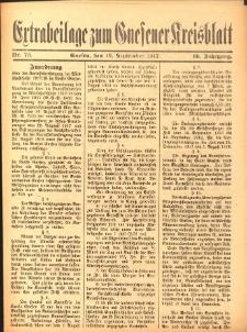 Extrabeilage zum Gnesener Kreisblatt 1917.09.19 Nr75