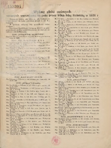 Wykaz Zb&oacute;ż Ozimych, Uznanych Warunkowo na Pniu przez Wielkopolską Izbę Rolniczą 1931 R.2