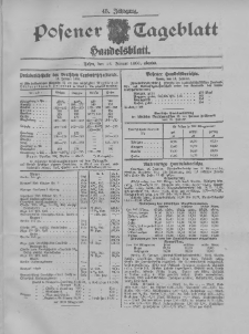 Posener Tageblatt. Handelsblatt 1906.01.16 Jg.45