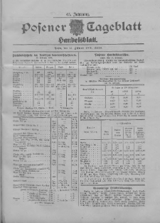 Posener Tageblatt. Handelsblatt 1906.02.15 Jg.45