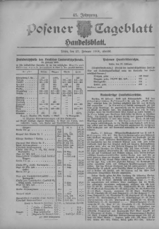 Posener Tageblatt. Handelsblatt 1906.02.27 Jg.45