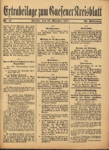 Extrabeilage zum Gnesener Kreisblatt 1917.10.20 Nr84