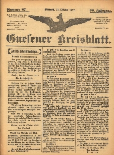 Gnesener Kreisblatt 1917.10.31 Jg.66 Nr87
