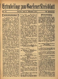 Extrabeilage zum Gnesener Kreisblatt 1917.10.31 Nr87