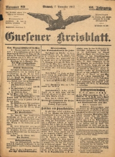 Gnesener Kreisblatt 1917.11.07 Jg.66 Nr89
