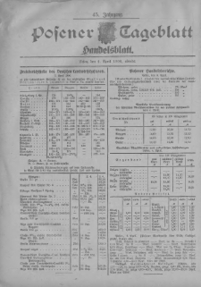 Posener Tageblatt. Handelsblatt 1906.04.04 Jg.45