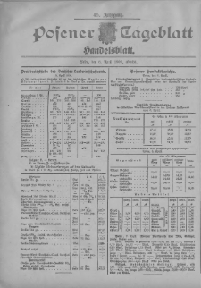 Posener Tageblatt. Handelsblatt 1906.04.06 Jg.45