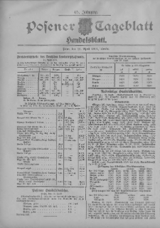 Posener Tageblatt. Handelsblatt 1906.04.12 Jg.45